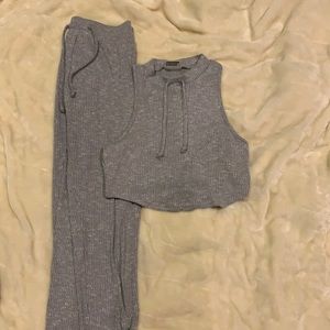 Gym shark ribbed tracksuit with sleeveless tank